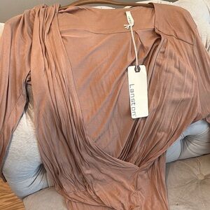 Lanston Brown Wrap top
